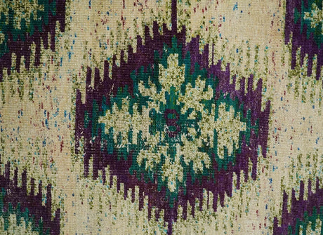 Hand Knotted 4x6 Beige and Green Persian Recycled Silk Area Rug