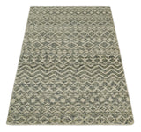 Hand Knotted 4x6 Beige, Camel and Olive Modern Contemporary Southwestern Tribal Trellis Recycled Silk Area Rug