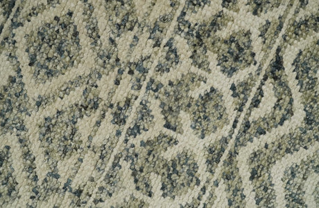 Hand Knotted 4x6 Beige, Camel and Olive Modern Contemporary Southwestern Tribal Trellis Recycled Silk Area Rug