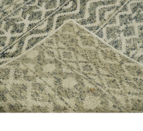 Hand Knotted 4x6 Beige, Camel and Olive Modern Contemporary Southwestern Tribal Trellis Recycled Silk Area Rug