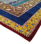Hand Knotted 4x6 Multicolor Striped Wool Southwestern Lori Gabbeh Rug