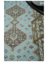 Hand knotted 4x6 Persian Blue and Brown Antique Vintage Wool Area Rug
