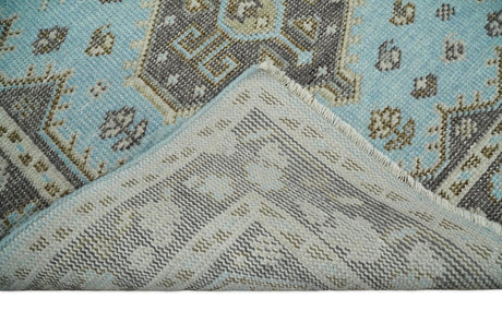 Hand knotted 4x6 Persian Blue and Brown Antique Vintage Wool Area Rug