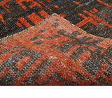 Hand Knotted 4x6 Rust and Charcoal Modern Abstract Recycled Silk Area Rug