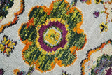 Hand Knotted 4x6 Silver, Mustard and Gold Persian Oushak Recycled Silk Area Rug