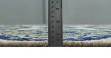 Hand Knotted 5x8 Beige, Blue and Olive Modern Style Recycled Silk Area Rug