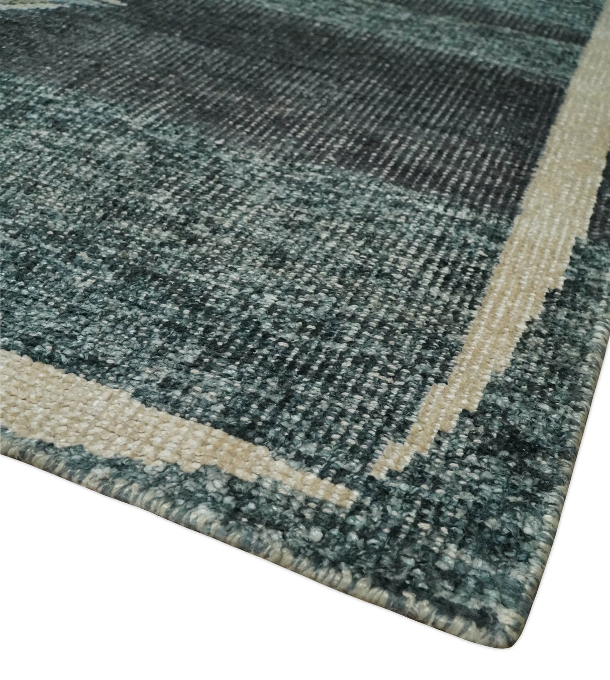 Hand Knotted 5x8 Charcoal And Beige Floral Recycled Silk Area Rug