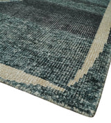 Hand Knotted 5x8 Charcoal And Beige Floral Recycled Silk Area Rug