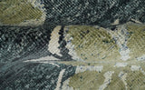 Hand Knotted 5x8 Charcoal and Olive Floral Design Recycled Silk Area Rug
