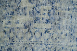 Hand Knotted 5x8 Ivory and Blue Modern Contemporary Recycled Silk Area Rug
