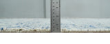 Hand Knotted 5x8 Ivory and Blue Modern Contemporary Recycled Silk Area Rug