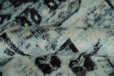 Hand Knotted 5x8 Ivory, Silver and Black Antique Persian Geometric Style Contemporary Bamboo Silk Area Rug | OP110