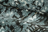 Hand Knotted 5x8 Ivory, Teal and Black Modern Abstract Recycled Silk Area Rug