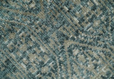 Hand Knotted 5x8 Teal and Ivory Contemporary Bamboo Silk Area Rug