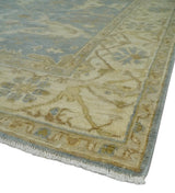 Hand Knotted 6x9 Oriental Oushak Silver and Beige Turkish Style Wool Area Rug