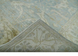 Hand Knotted 6x9 Oriental Oushak Silver and Beige Turkish Style Wool Area Rug