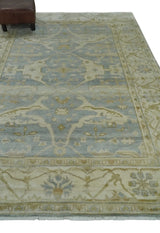 Hand Knotted 6x9 Oriental Oushak Turkish Style Silver and Beige Wool Area Rug