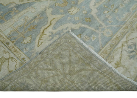 Hand Knotted 6x9 Oriental Oushak Turkish Style Silver and Beige Wool Area Rug