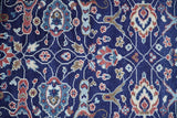 Hand Knotted 8x10 Blue and Rust Traditional Persian Oushak Area Rug