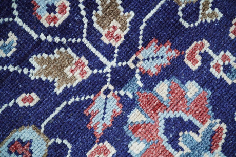 Hand Knotted 8x10 Blue and Rust Traditional Persian Oushak Area Rug