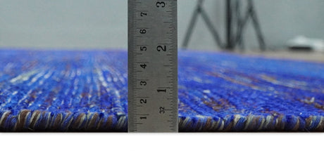 Hand Knotted 8x10 Blue Modern Abstract Silk Bohemian Area Rug