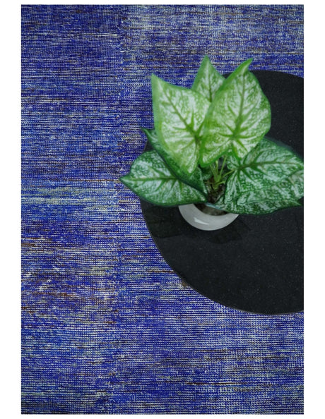Hand Knotted 8x10 Blue Modern Abstract Silk Bohemian Area Rug