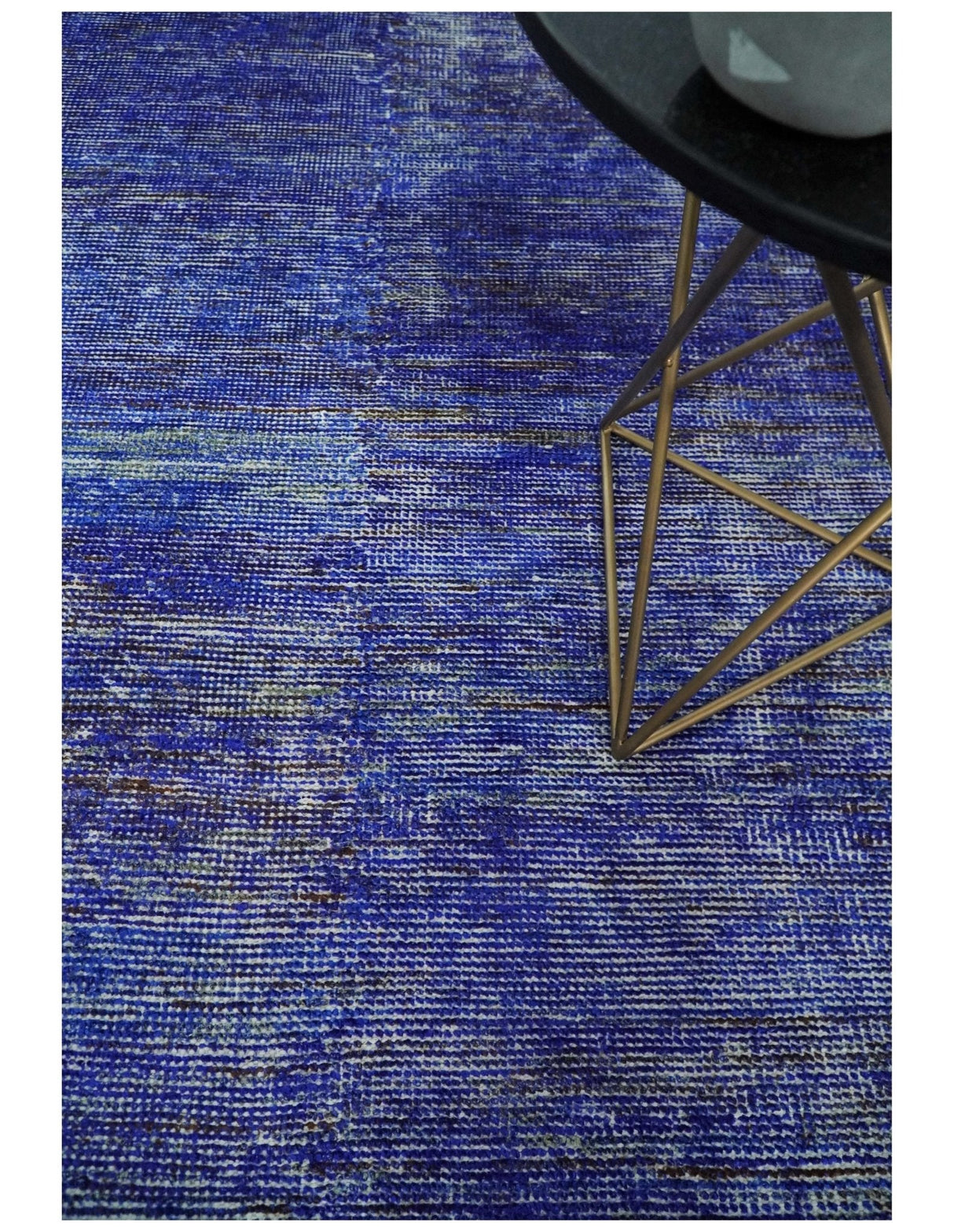 Hand Knotted 8x10 Blue Modern Abstract Silk Bohemian Area Rug