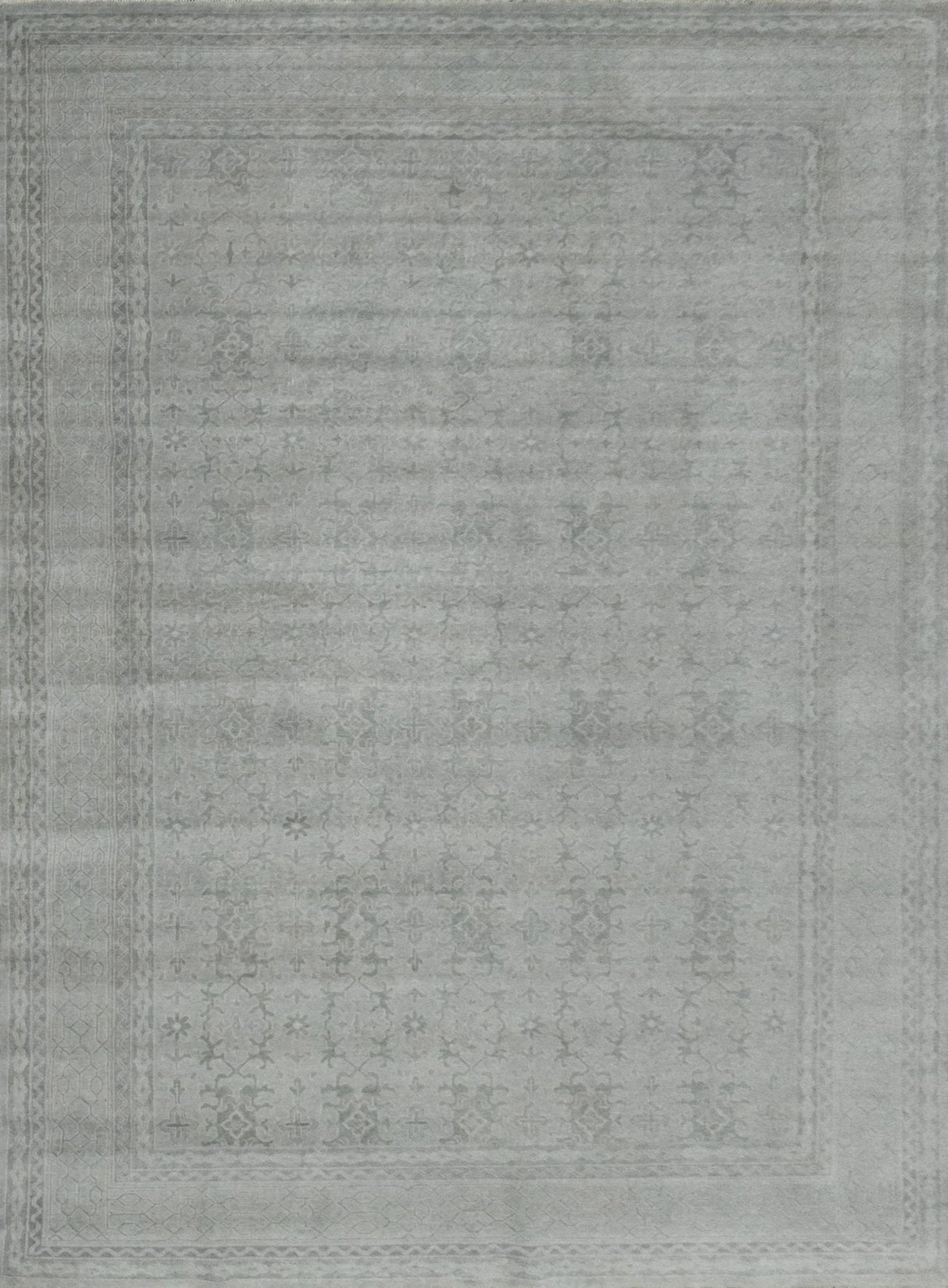 Hand knotted 8x10 Gray Modern Style Wool Area Rug
