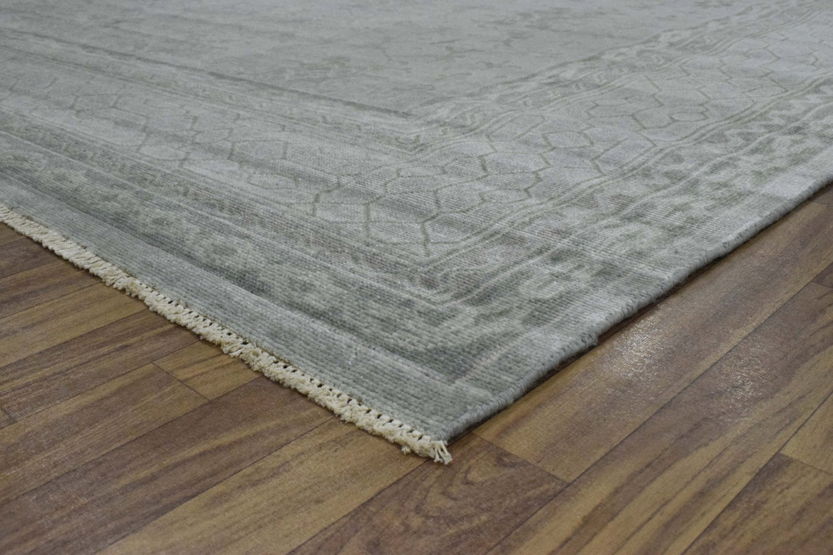 Hand knotted 8x10 Gray Modern Style Wool Area Rug