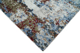 Hand Knotted 8x10 Ivory And Brown Modern Abstract bamboo Silk Area Rug