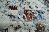 Hand Knotted 8x10 Ivory And Brown Modern Abstract bamboo Silk Area Rug