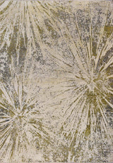 Hand Knotted 8x10 Modern Abstract Beige And Olive Wool Area Rug