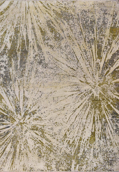 Hand Knotted 8x10 Modern Abstract Beige And Olive Wool Area Rug