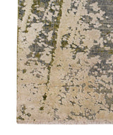 Hand Knotted 8x10 Modern Abstract Beige And Olive Wool Area Rug