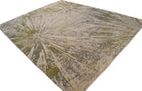 Hand Knotted 8x10 Modern Abstract Beige And Olive Wool Area Rug