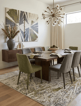 Hand Knotted 8x10 Modern Abstract Beige And Olive Wool Area Rug