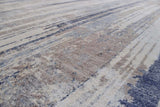 Hand Knotted 8x10 Modern Abstract Blue And Beige Bamboo Silk Area Rug