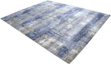 Hand knotted 8x10 Modern Abstract Blue Bamboo Silk Area Rug