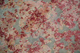 Hand Knotted 9x12 Pink and Silver Modern Abstract Bamboo Silk and Wool Area Rug