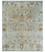 Hand Knotted Antique Peach and Beige Traditional Oushak Custom Made Wool Area Rug