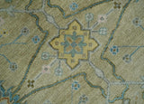 Hand Knotted Beige and Ivory Floral Traditional Traditional Oushak Multi Size Wool Area Rug