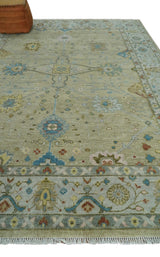 Hand Knotted Beige and Ivory Traditional Floral Wool Area Rug