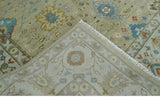 Hand Knotted Beige and Ivory Traditional Floral Wool Area Rug