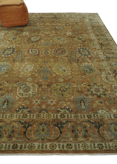 Hand knotted Beige, Ivory and Brown 8x10 Hand knotted Oushak Area Rug