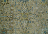 Hand Knotted Beige, Ivory and Gray Traditional Oushak Custom Made Wool Rug