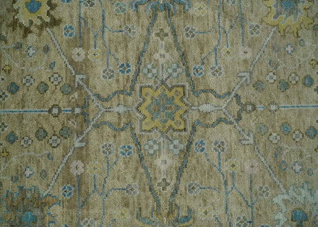 Hand Knotted Beige, Ivory and Gray Traditional Oushak Custom Made Wool Rug
