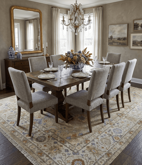 Hand Knotted Beige, Ivory and Gray Traditional Oushak Custom Made Wool Rug