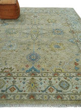 Hand Knotted Beige, Ivory and Gray Traditional Oushak Custom Made Wool Rug