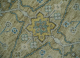 Hand Knotted Beige, Ivory and Gray Traditional Oushak Custom Made Wool Rug