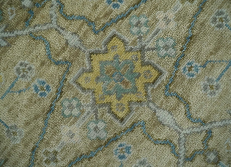 Hand Knotted Beige, Ivory and Gray Traditional Oushak Custom Made Wool Rug